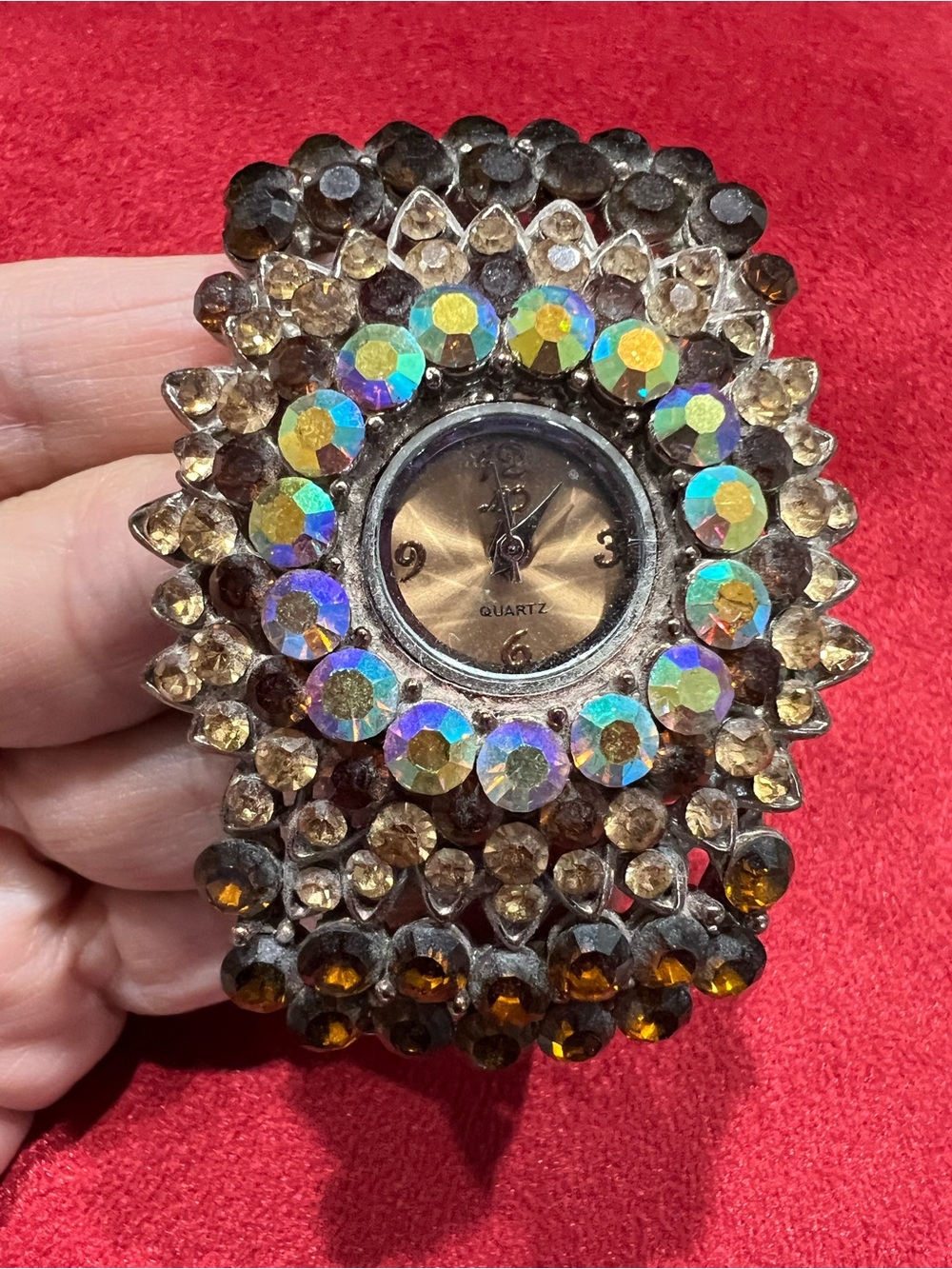 Crystal Accent Bracelet Watch - Brown Crystal Dial